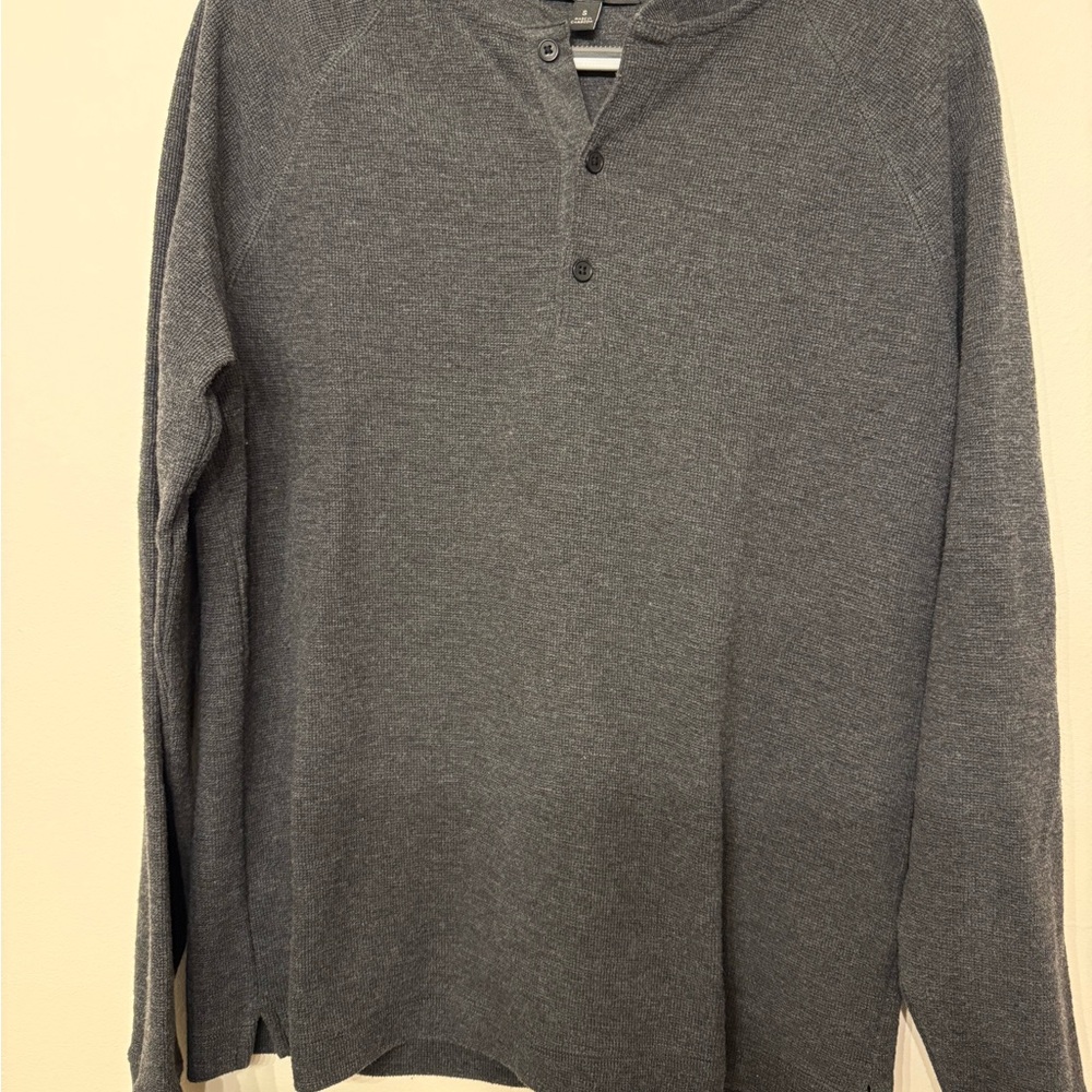 Banana Republic Charcoal Button-Up Henley